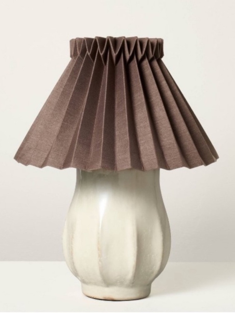 Hearth & Hand W/ Magnolia Ceramic Table Lamp with Brown Pleated Shade
